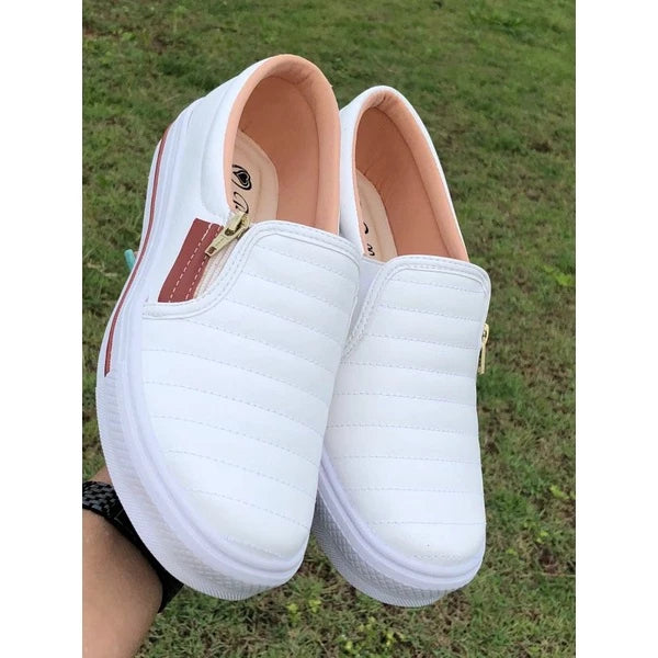 Tênis Sapatênis Sapatilha feminino Slip On Zíp casual Leve e confortável envio imediato