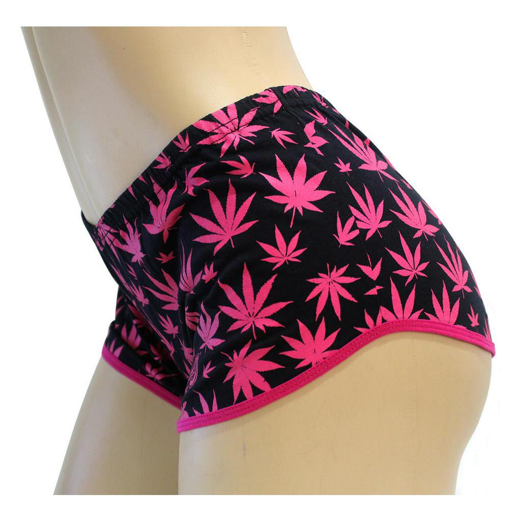 Short Pijama Curto Ganja Preto e Rosa 100% Algodão