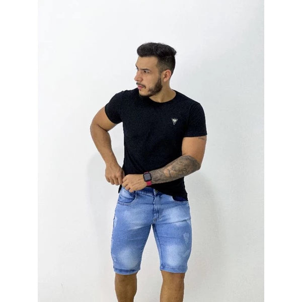 SKY LIGHT BLUE Jeans Shorts with 2% elastane