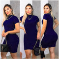 Casual short ribbed fabric tube dress