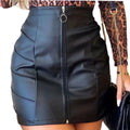 Zipper Leather Skirt Cirrê High Waist Skirt