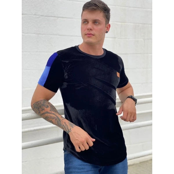 Camisa Longline Veludo e Algodão, camiseta de veludo, modelos exclusivo, camiseta Longline de camurça e algodão,