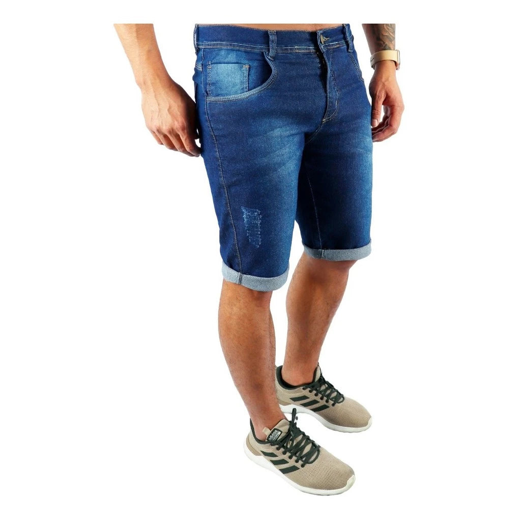 Kit 3 Bermudas Masculina Jeans Elastano Modelos Sortidos Promoção Com Lycra