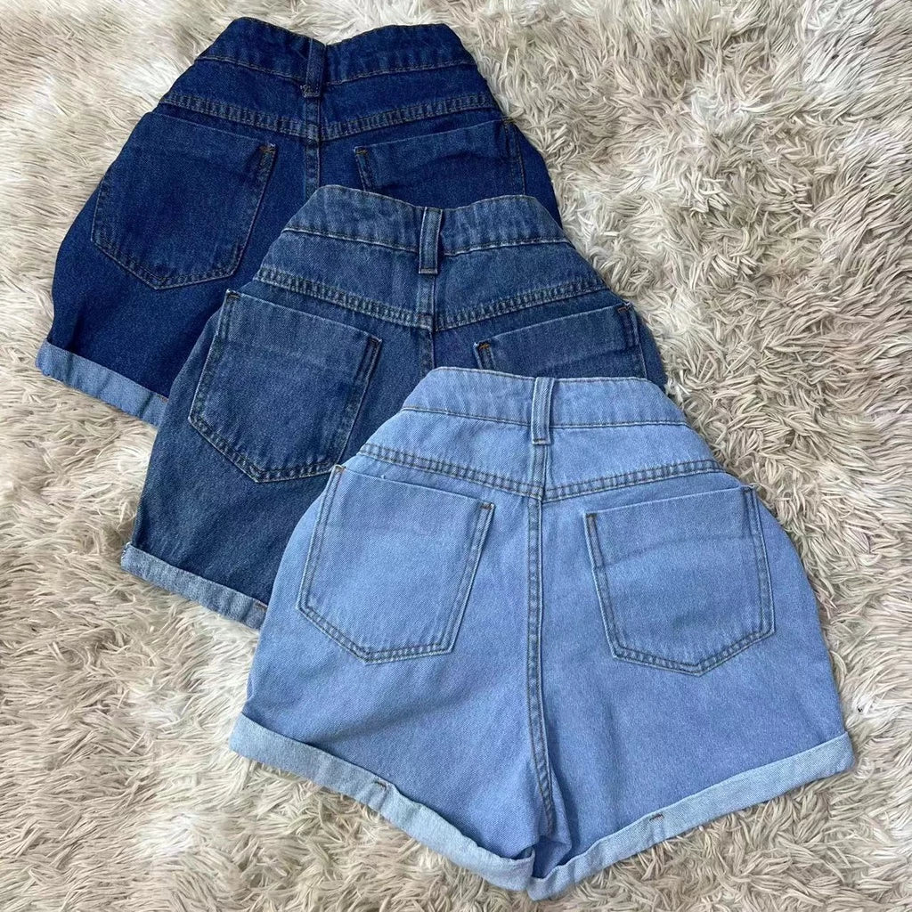 Short Jeans Mom Sem Lycra Moda Feminino