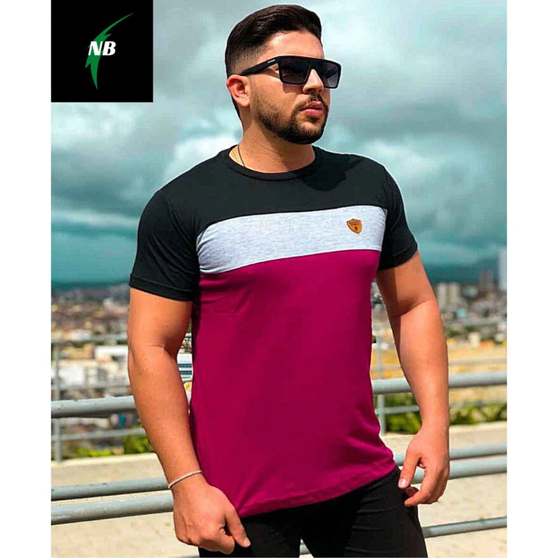 Men's T-Shirt in 30-thread cotton combed with elastane in different colors Factory Price