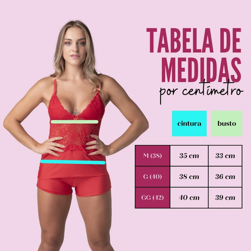 Baby Doll Renda Sem Bojo Sexy Conjunto Microfibra Sensual Pijama Promoção 302