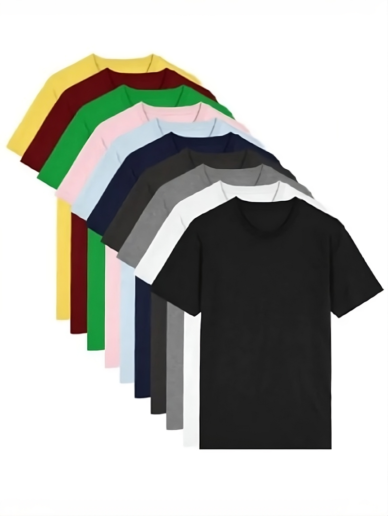 Kit 10 Camisetas Masculinas Básicas Algodão