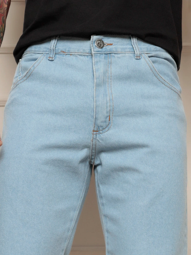 Bermuda Jeans Men's Light Wash Delave Trend Summer Fashion
