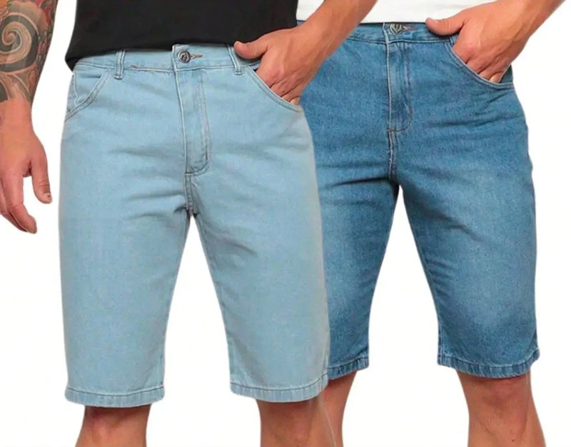Kit 02 Bermuda Jeans Masculina Casual