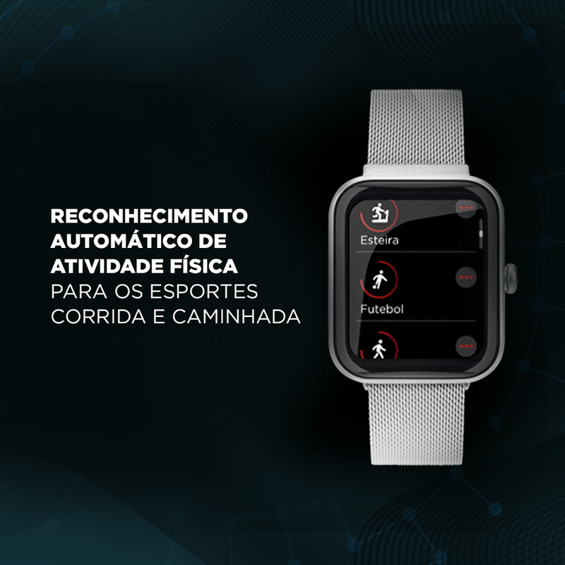 Smartwatch Technos Connect MAX Prata e Preto