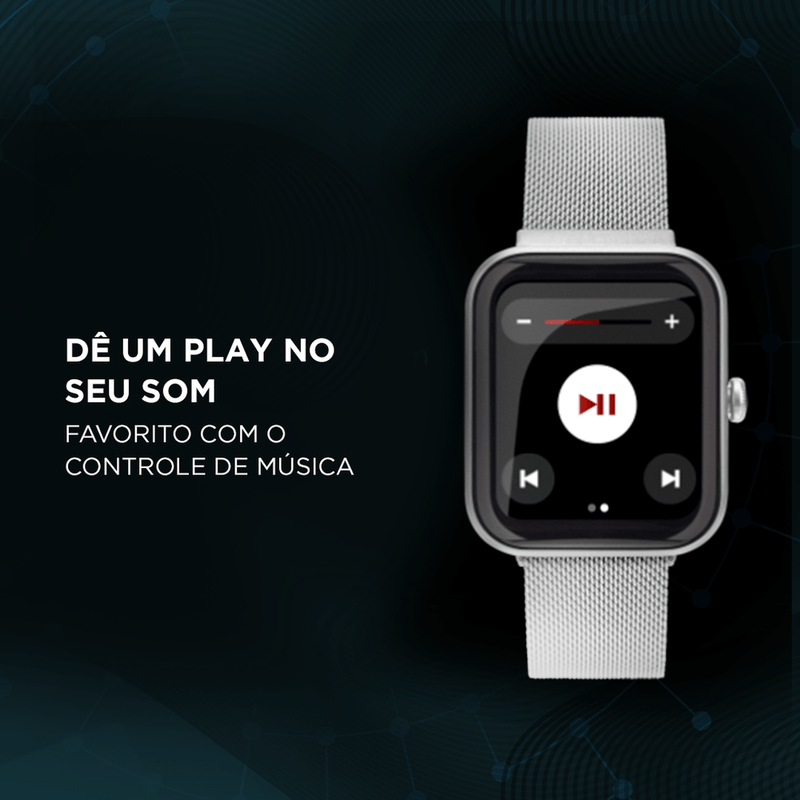 Smartwatch Technos Connect MAX Prata e Preto