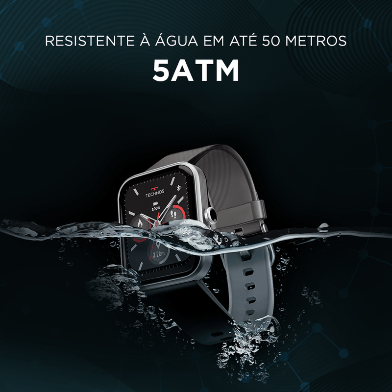 Smartwatch Technos Connect MAX Prata e Preto