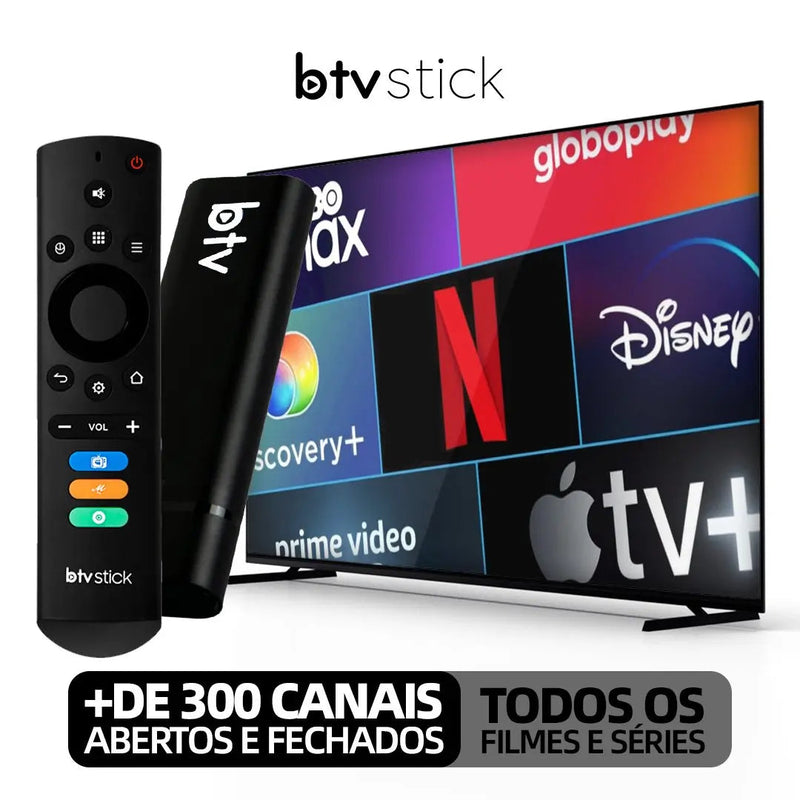 BTV Stick 4K 5G + Wifi 2024: Mais Compacto e Avançado - Android 9.0 (Promoção Limitada)