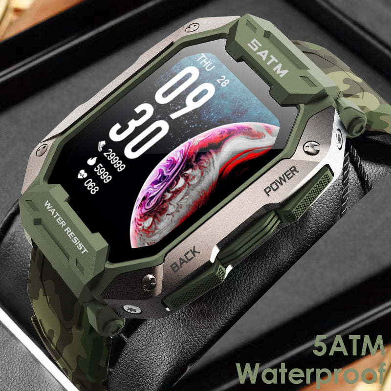 LIGE New Smart Watch for Men Bluetooth Full Touch Screen 5ATM Waterproof