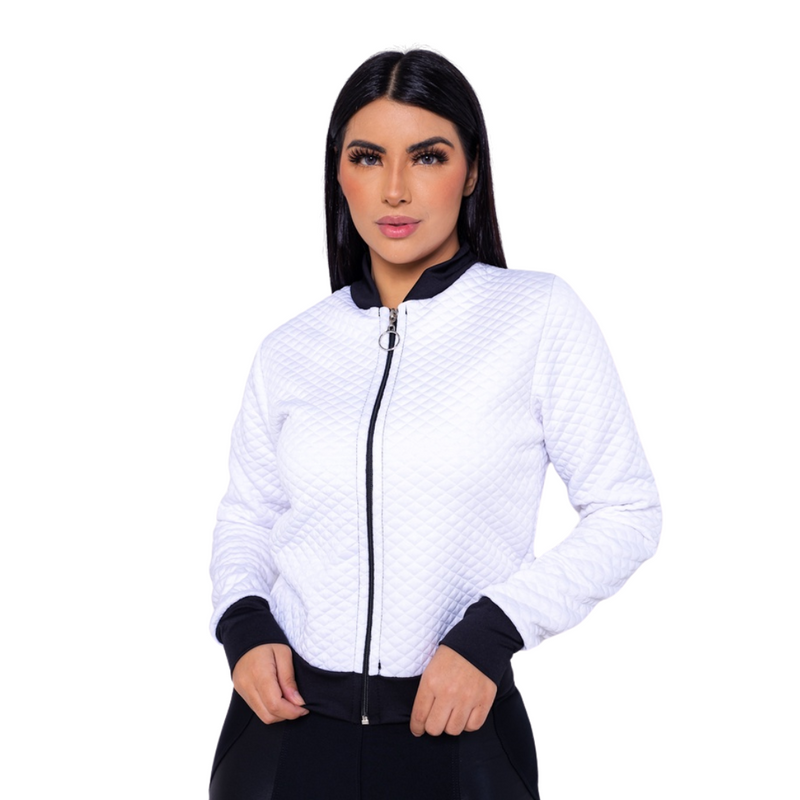 Jaquetinha Bomber Feminina Com Ziper moda inverno