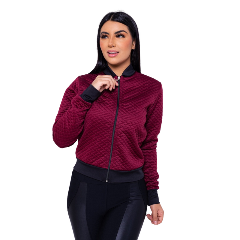 Jaquetinha Bomber Feminina Com Ziper moda inverno