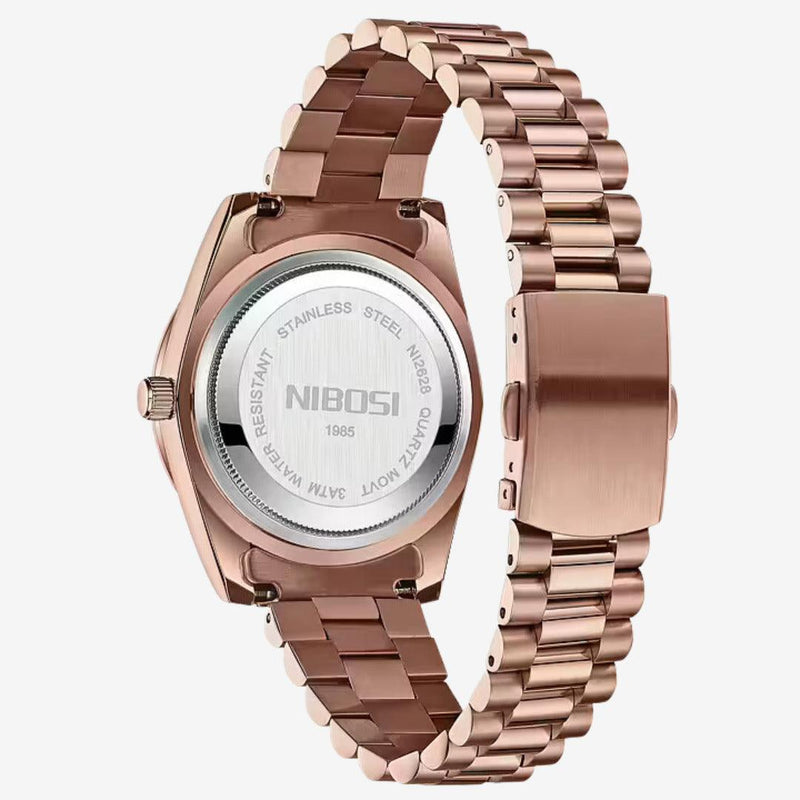 Relógio Masculino em Aço Nibosi Date 40mm  - Rose