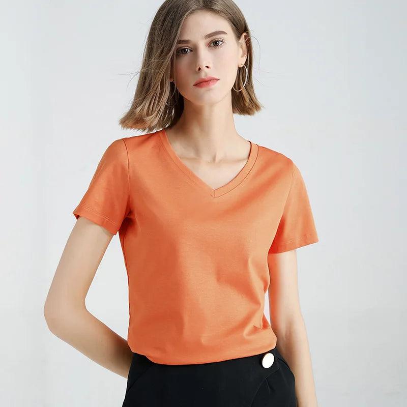 Camiseta Algodão Decote V