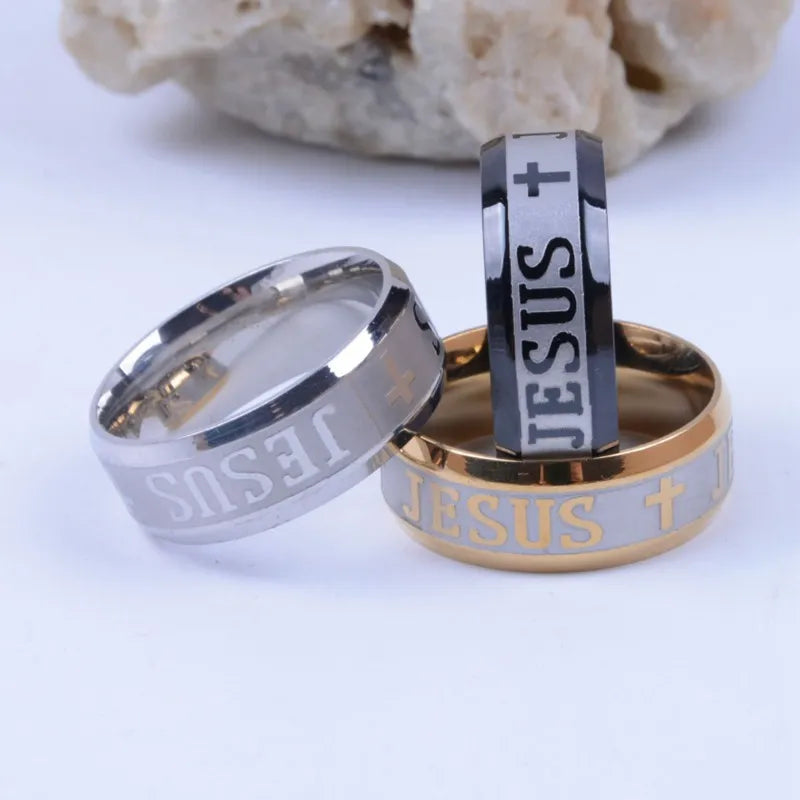 8MM GOLDEN JESUS RING