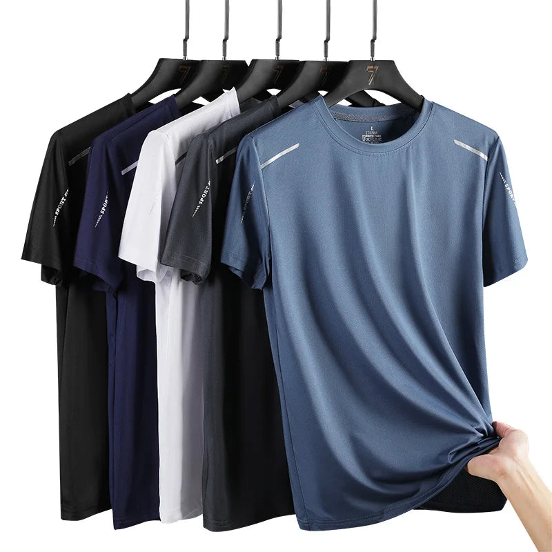 CHRLCK Camisetas Masculinas Esportiva Secagem Rápida, Respiráveis, Com Elasticidade Macia