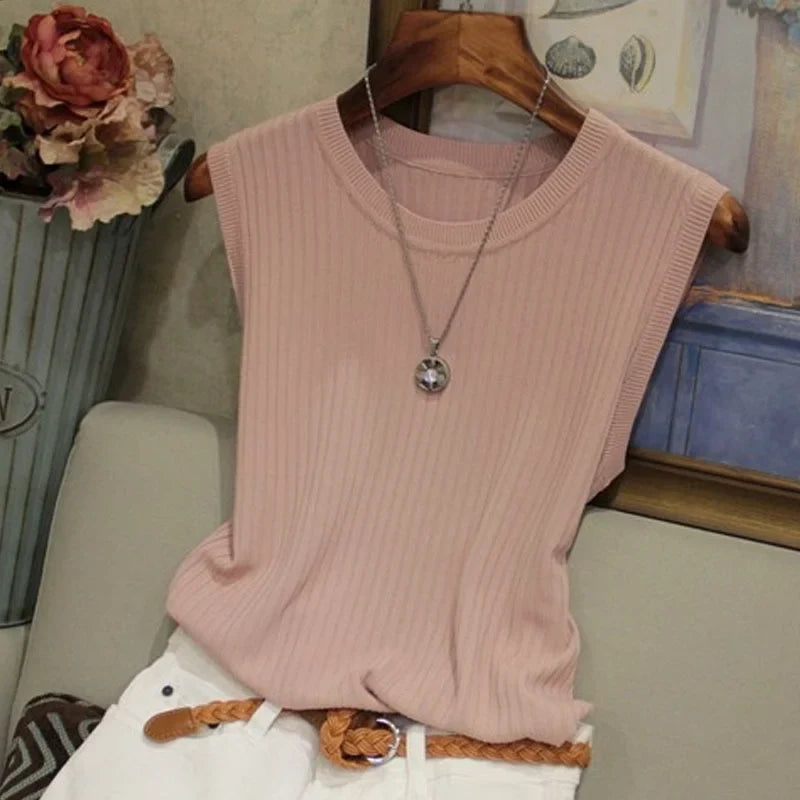 Blusa de Malha Regata Stone