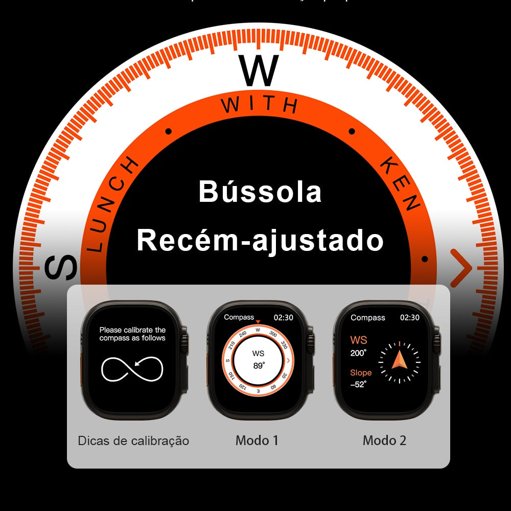 Relógio Smartwatch 49MM Ultra 9 450mAh NOVO relógio inteligente Chamada Bluetooth Microwear Series 9 NFC GPS