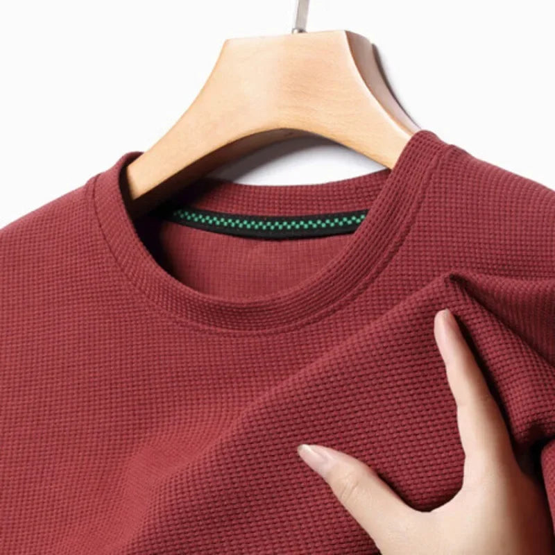 Camiseta Manga Curta Textura Waffle