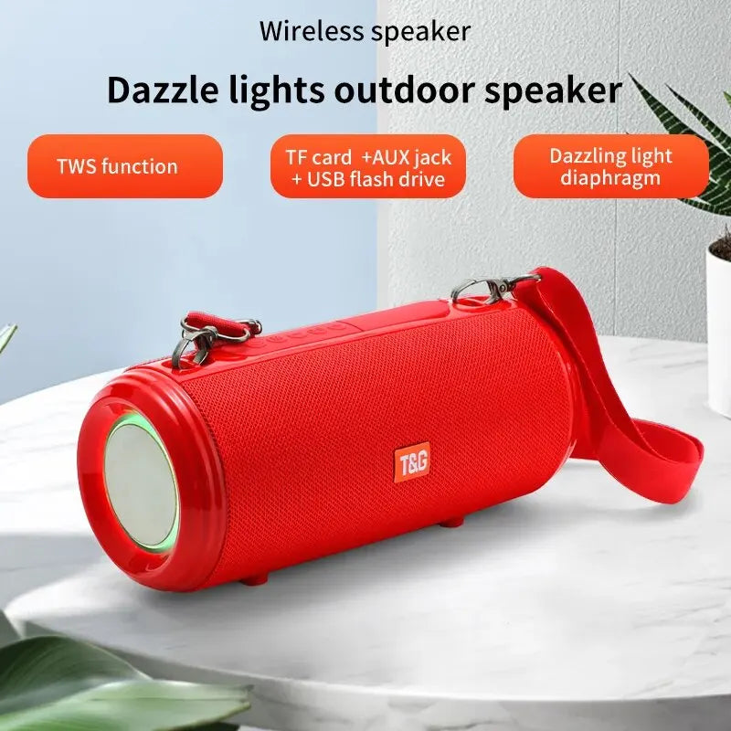 T&G New Mini Wireless Bluetooth Speaker Small Portable Double Speaker Card Household Outdoor Loud Subwoofer Support FM Radio TF