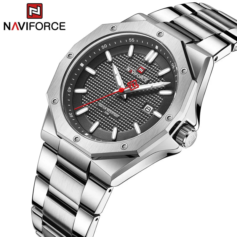 NAVIFORCE NF9200S  Relógio Esportivo Militares  Masculinos de Aço Inoxidável  À Prova D 'Água