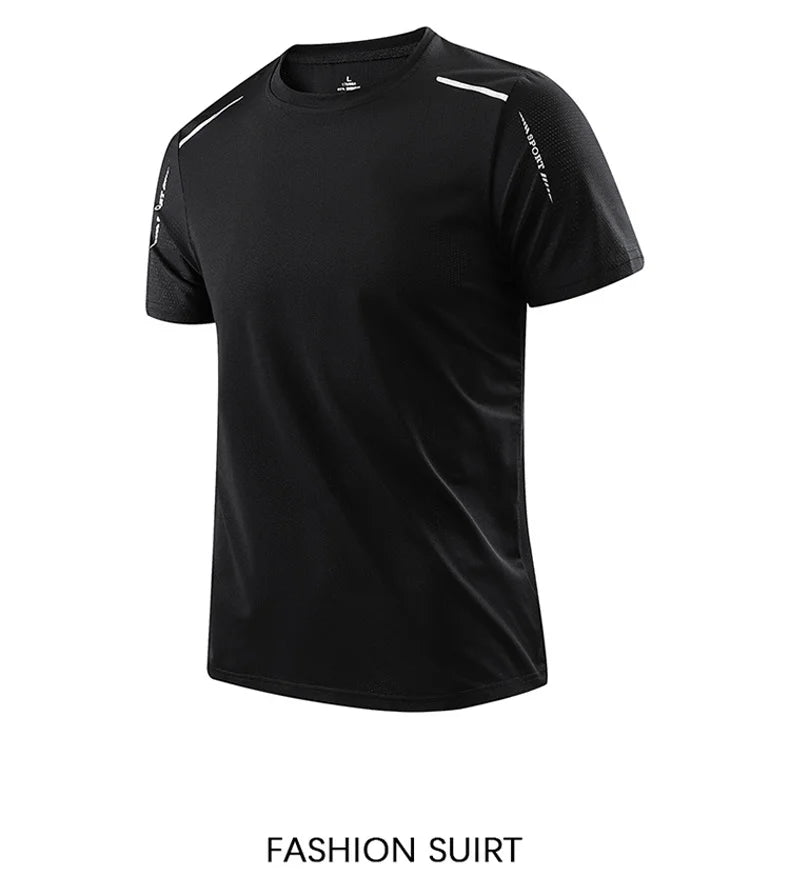 CHRLCK Camisetas Masculinas Esportiva Secagem Rápida, Respiráveis, Com Elasticidade Macia