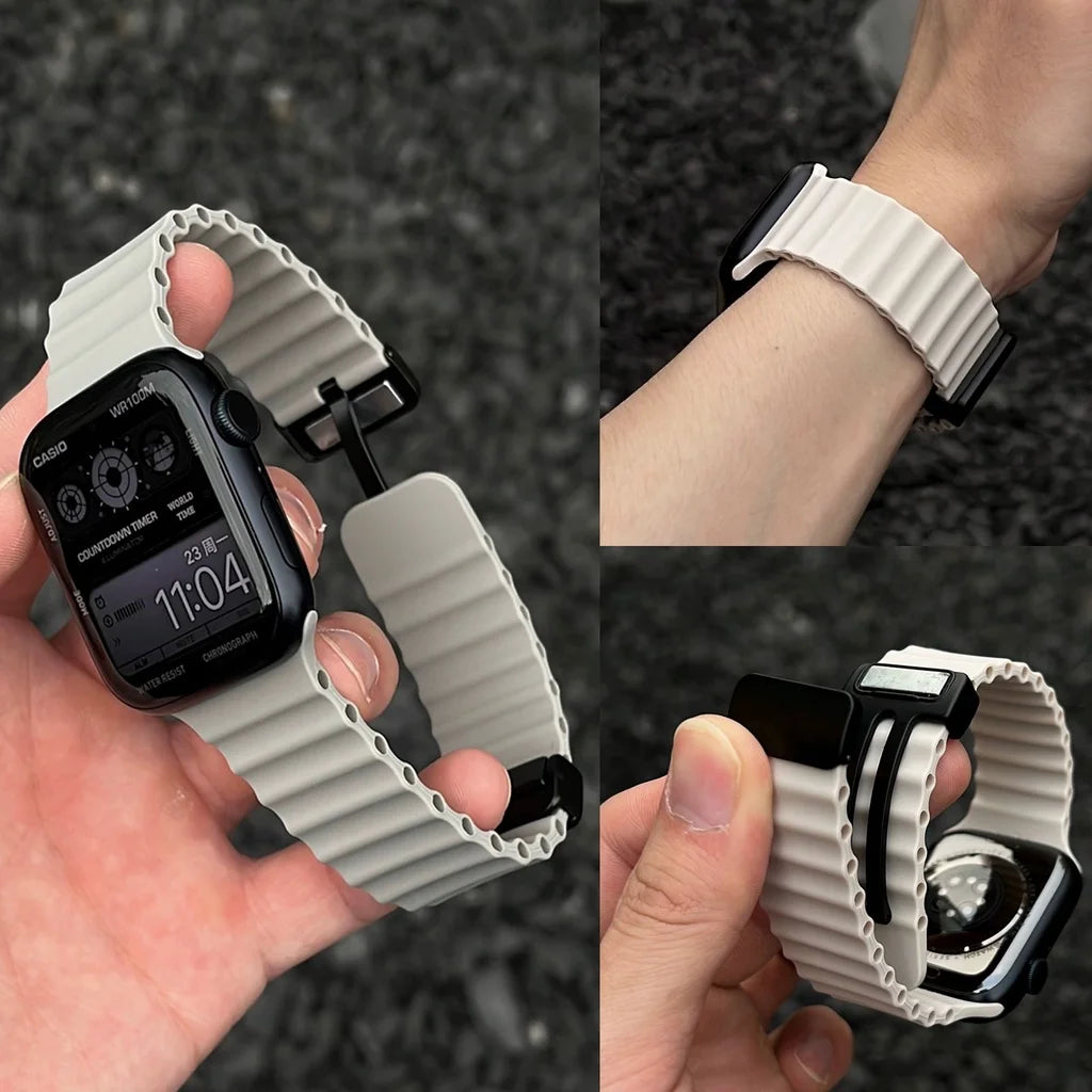 Pulseira de fivela magnética para apple watch band ultra