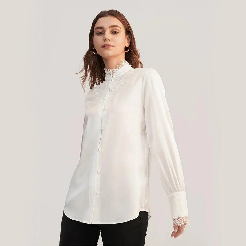 Blusa de Seda com Pérola