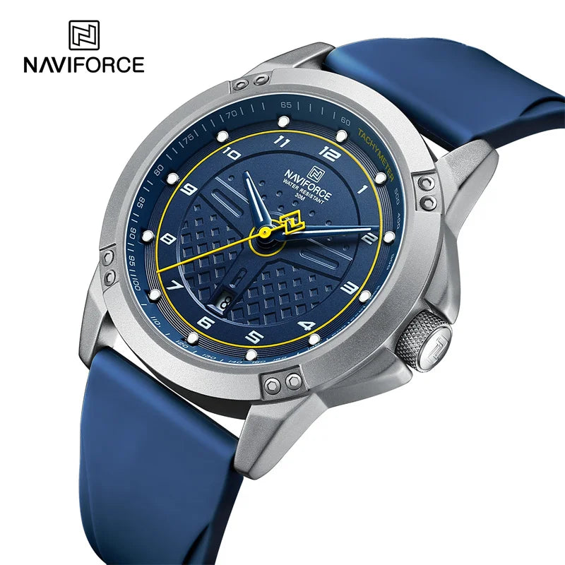 NAVIFORCE NF 8031 Pulseira de Silicone Masculino Relógio Luminoso