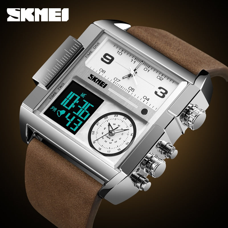 Skmei Men's Square Luxury Watch with Chronograph and Date