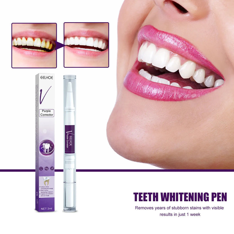 V34 Creme dental branqueador roxo, remover manchas amarelas, proteger os dentes