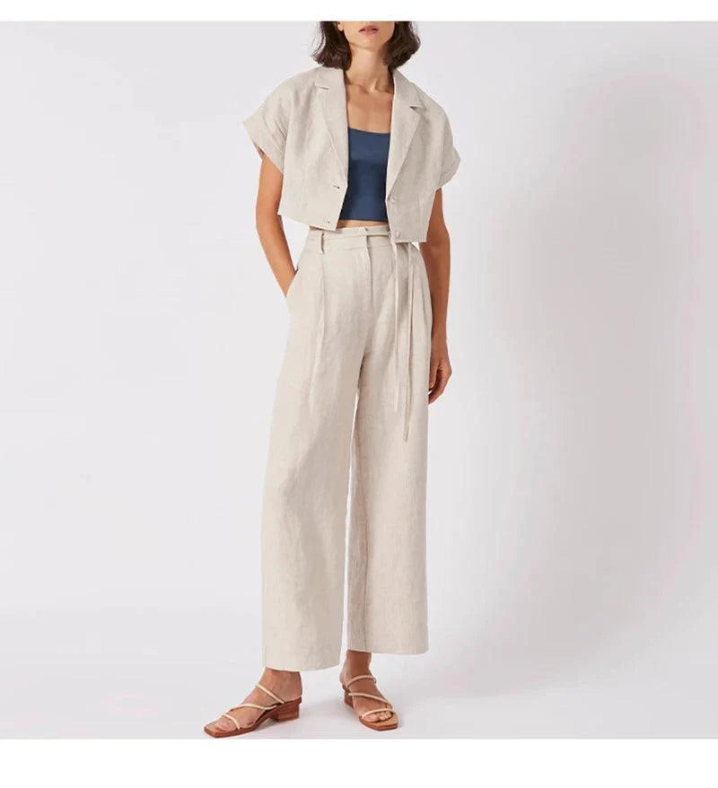 Calça de Linho Feminina Stile Wide