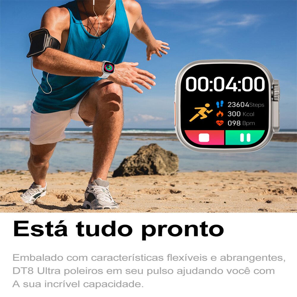 DT8 Relógio Inteligente Ultra 2.0 polegadas HD NFC Relógio Esportivo Masculino Relógios FitnessCall Inteligent Tela TFT Original