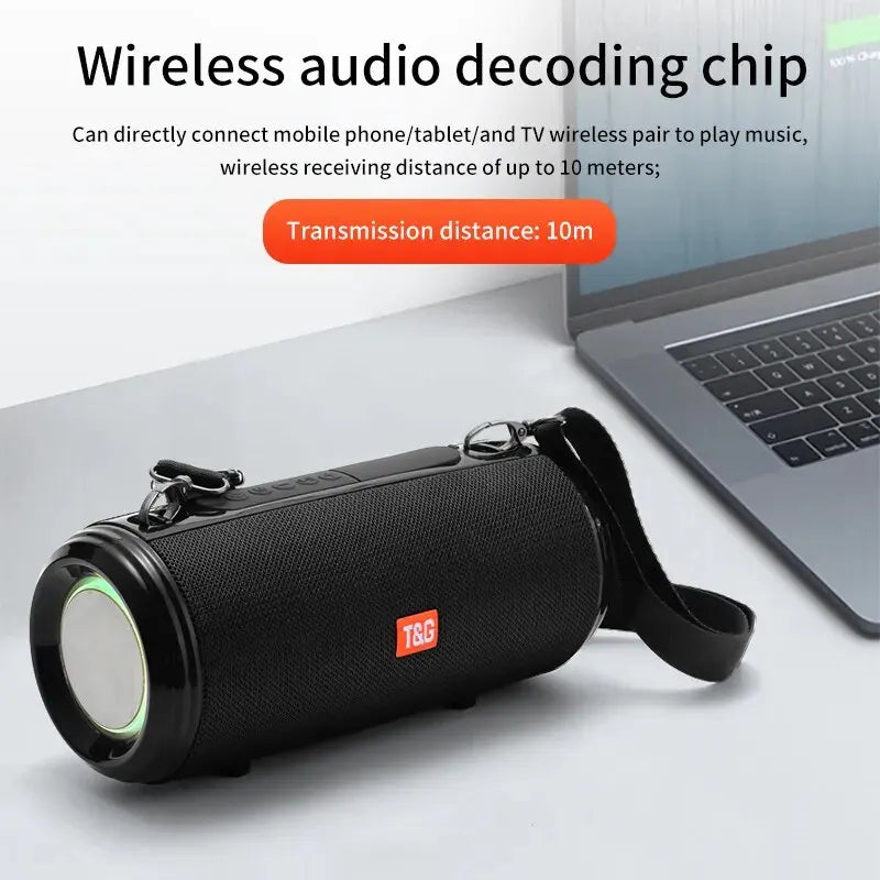 T&G New Mini Wireless Bluetooth Speaker Small Portable Double Speaker Card Household Outdoor Loud Subwoofer Support FM Radio TF
