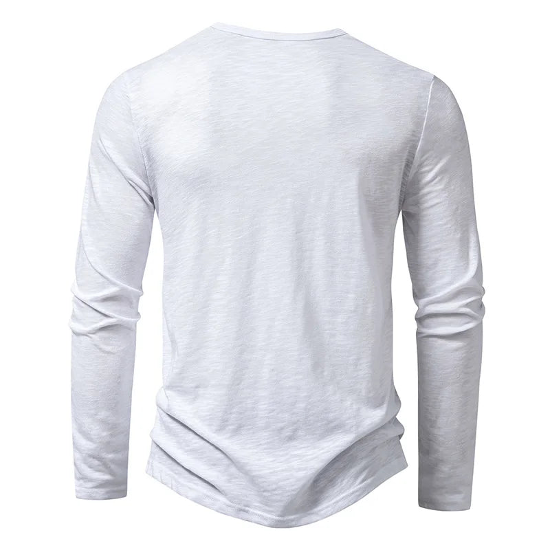 Camiseta Manga Longa de Botão