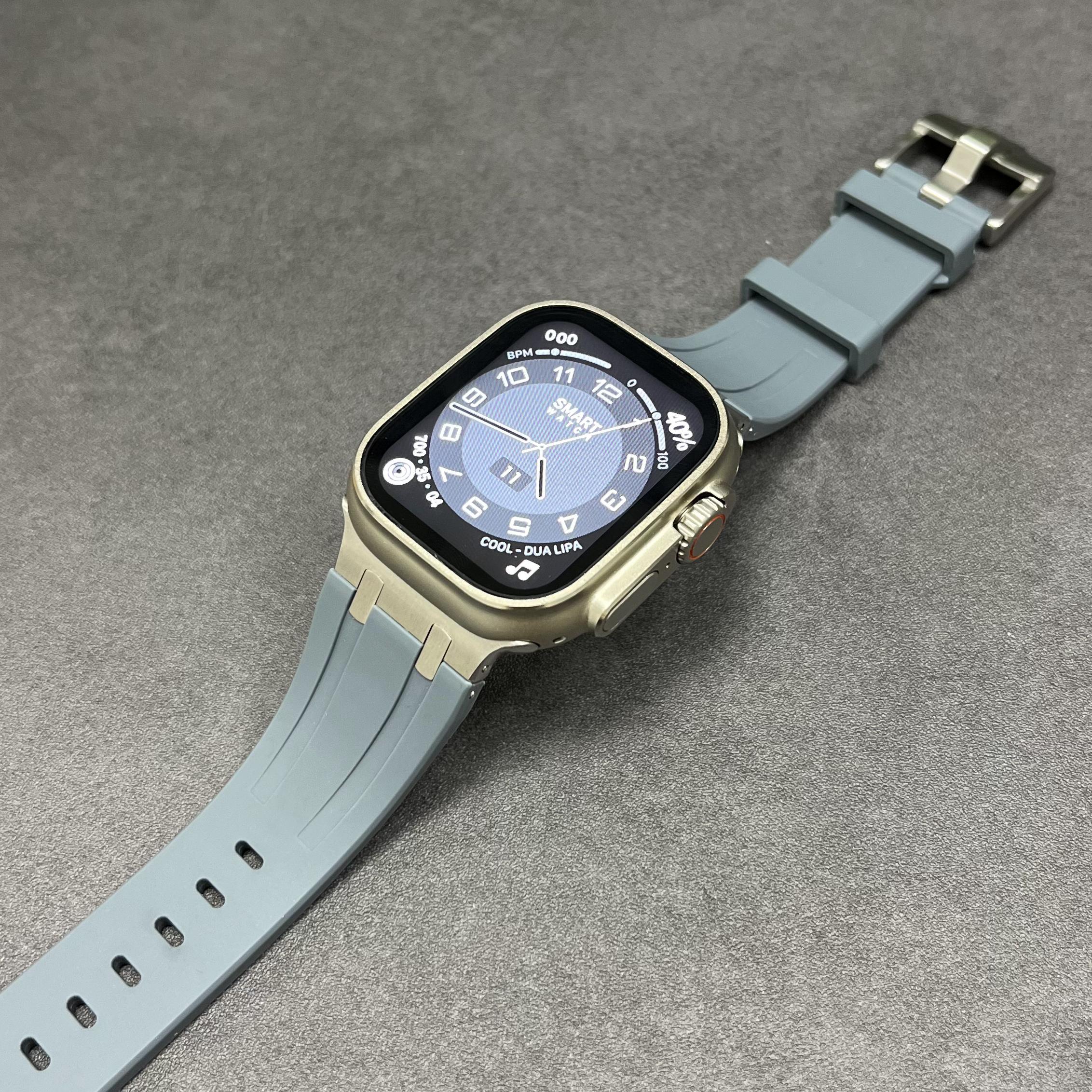 Pulseira de borracha macia para Apple Watch Ultra, kit de modificação esportiva