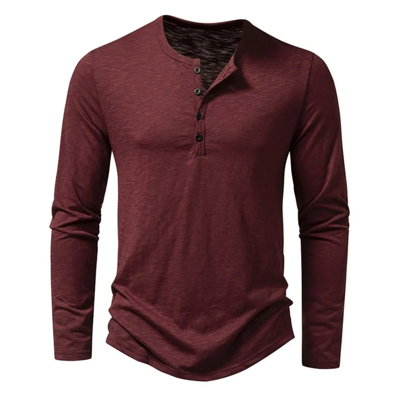 Camiseta Manga Longa de Botão