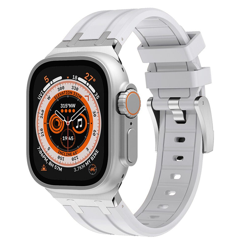 Pulseira de borracha macia para Apple Watch Ultra, kit de modificação esportiva