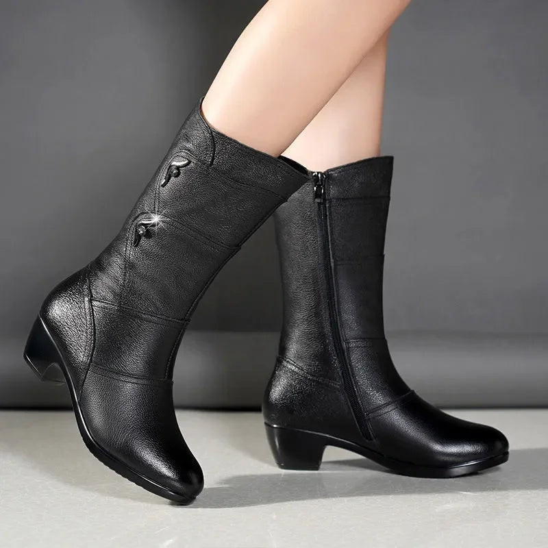 Bota Casual de Couro Outono/Inverno Wear