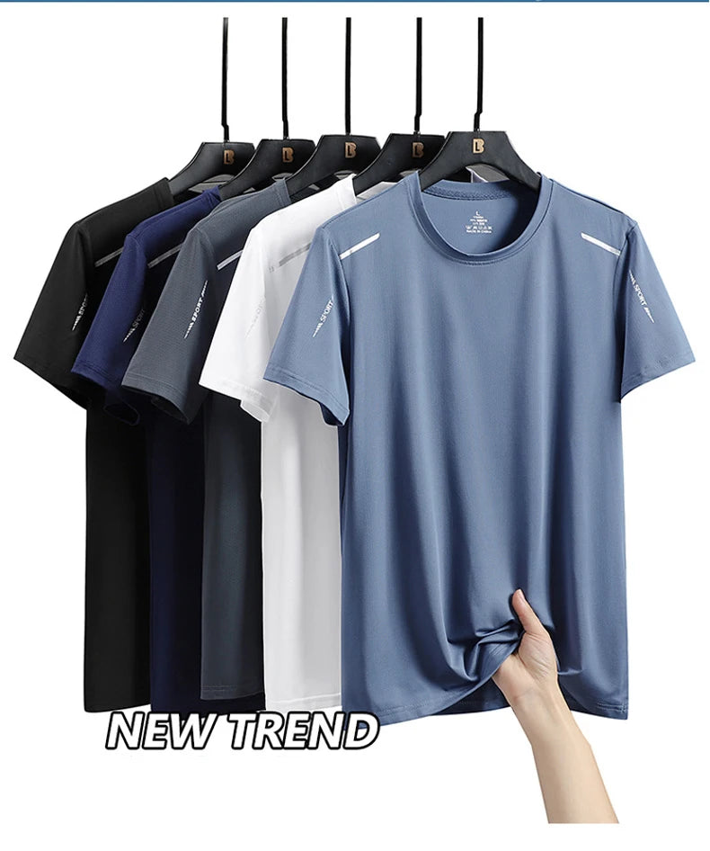 CHRLCK Camisetas Masculinas Esportiva Secagem Rápida, Respiráveis, Com Elasticidade Macia