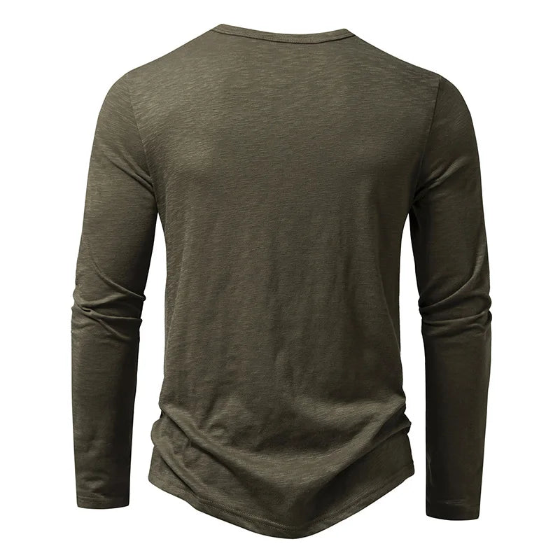 Camiseta Manga Longa de Botão