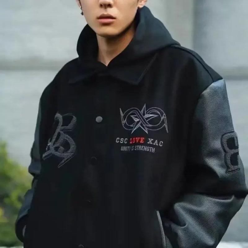 Jaqueta de Couro Masculina Streetwear