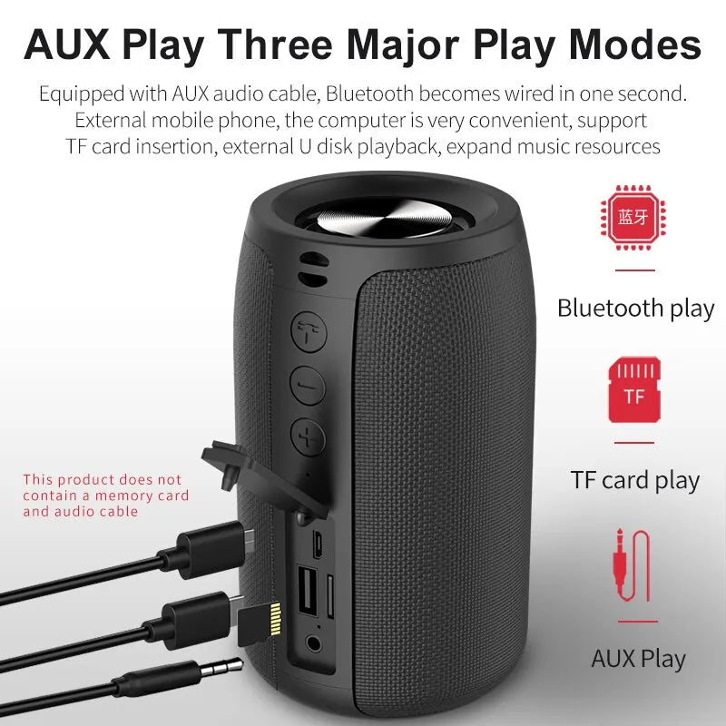 ZEALOT S32 Portable Wireless Speaker Subwoofer Stereo Waterproof Powerful Column Outdoor Speakers Boom Box TF Card & AUX Audio