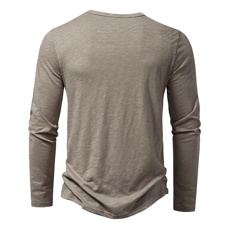 Camiseta Manga Longa de Botão
