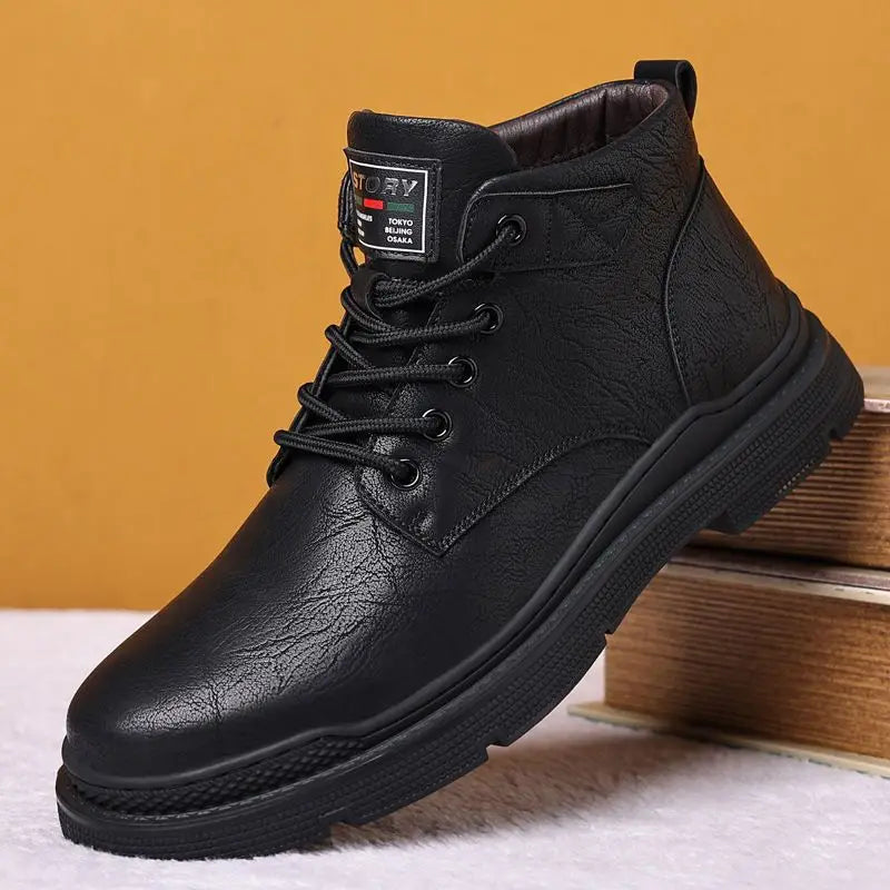 Bota de Couro Forrada Inverno Vintage American