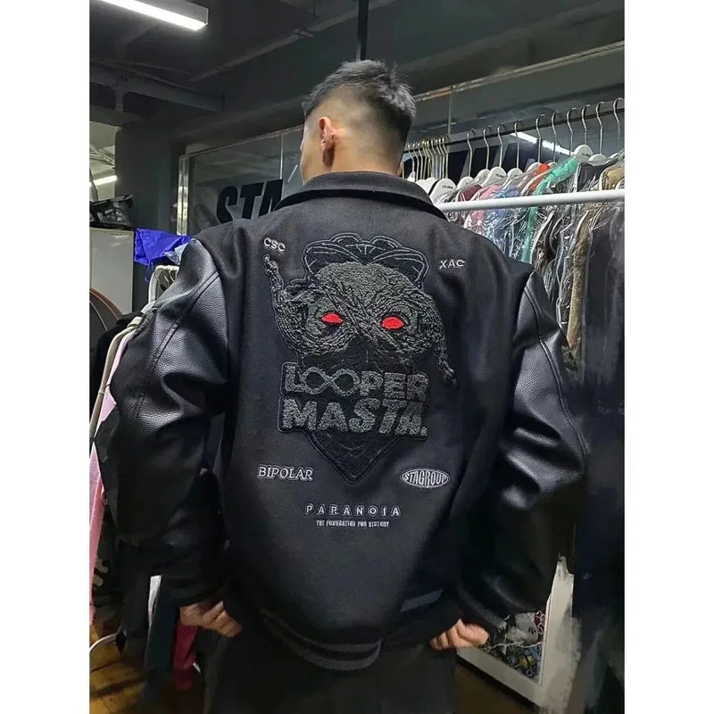 Jaqueta de Couro Masculina Streetwear